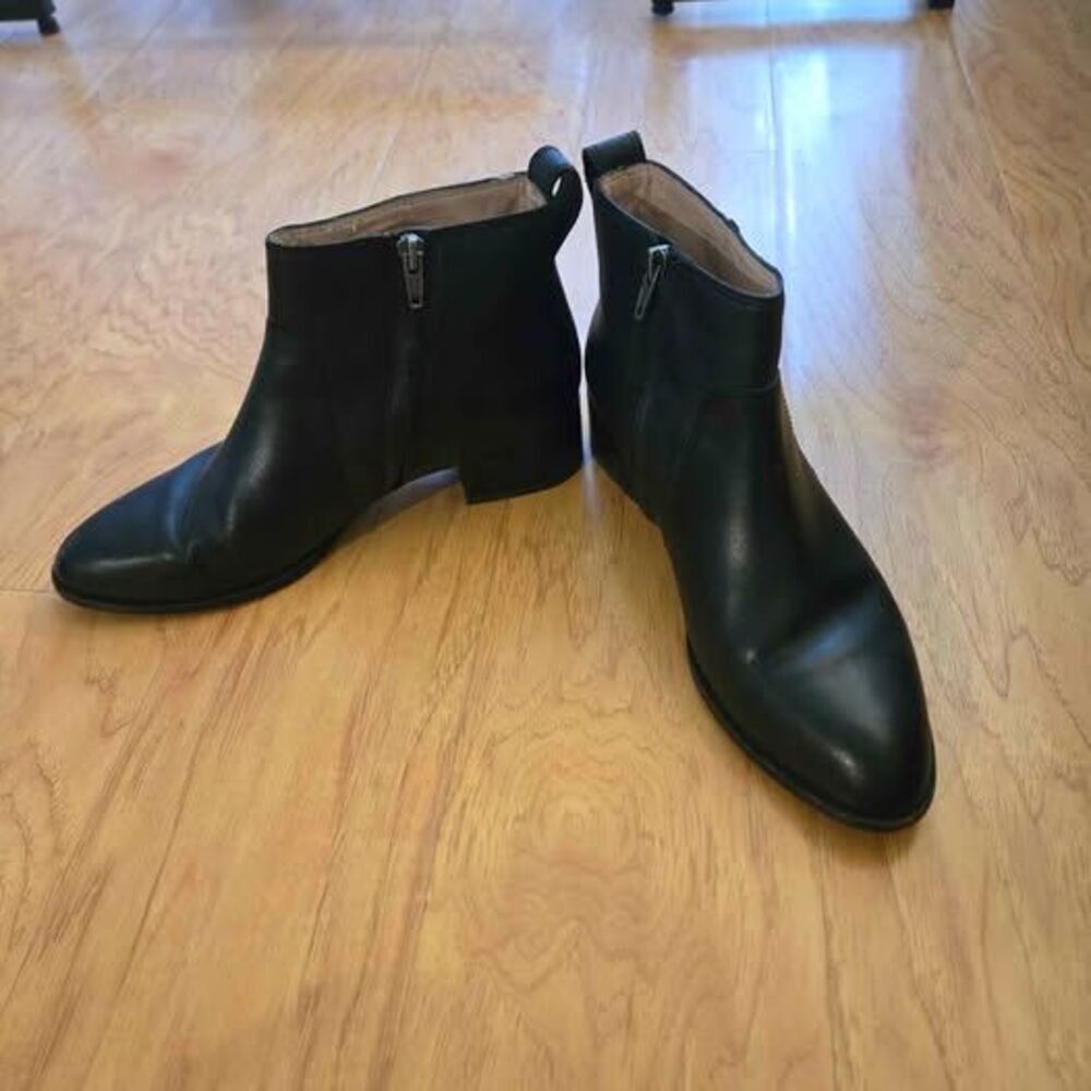 Madewell The Carina Boot Black Leather Ankle Boots size 7